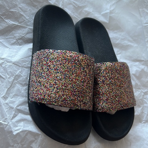 Big Kids Slides (Multicolor Sparkles and Black) - Picture 3 of 7